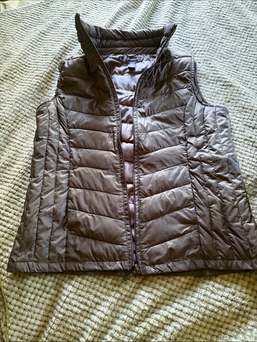 INC International Concepts Quilted Packable Vest dark olive green